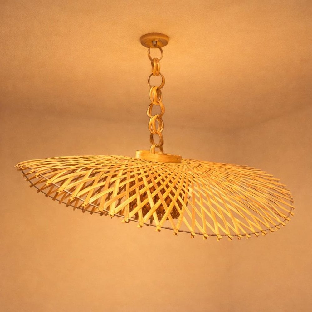 Handcrafted Bamboo Spiral Pendant Lamp